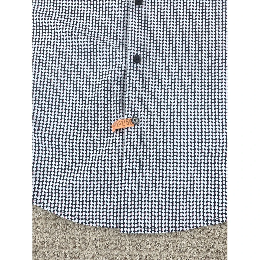 Mizzen + Main Leeward Mens Medium Trim‎ Short Sleeve Button Up Shirt Blue White - Picture 3 of 8